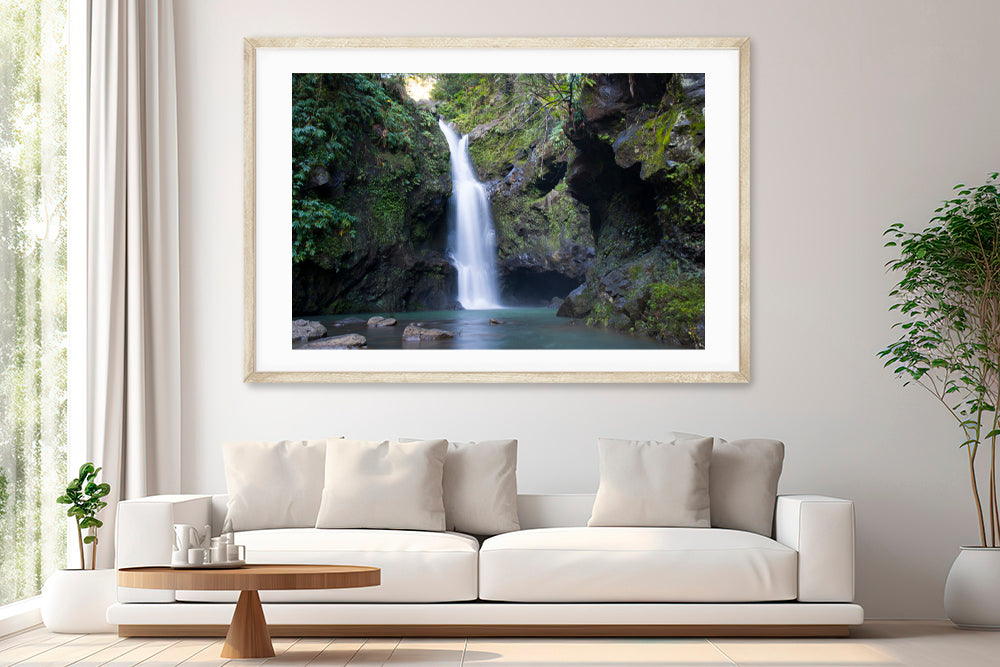 Maui waterfall photography living room