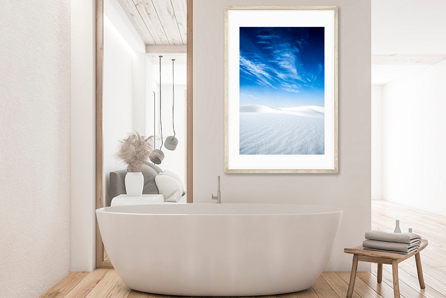 
                  
                    White sand blue photography bathroom
                  
                
