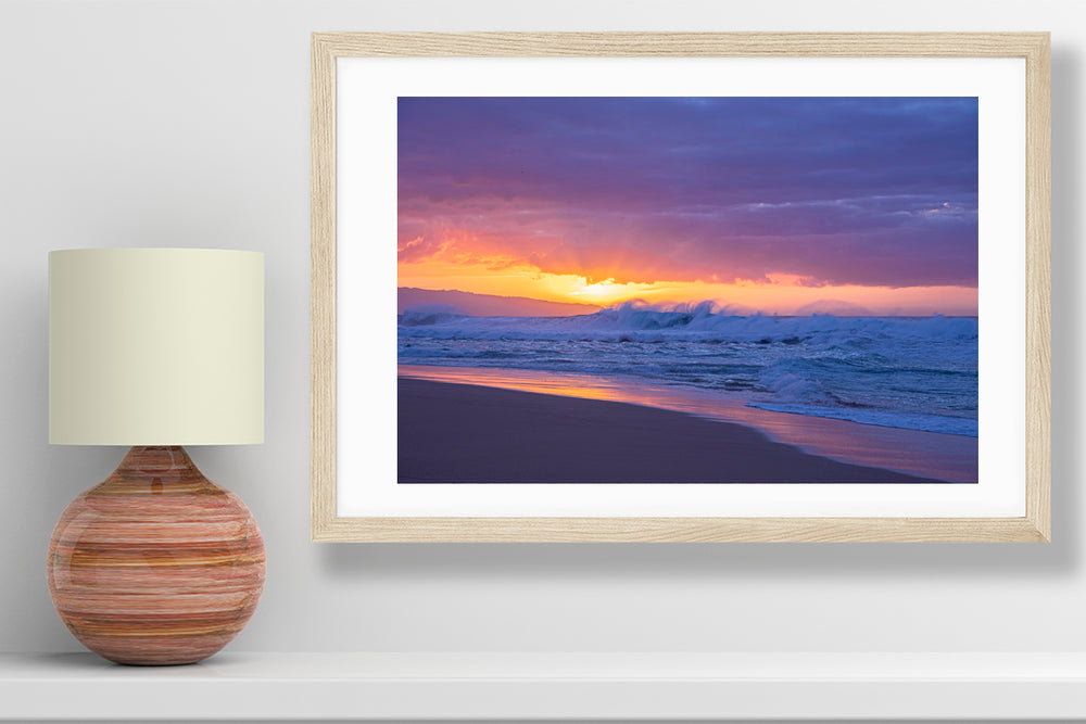 Hawaii beach sunset photography small print
