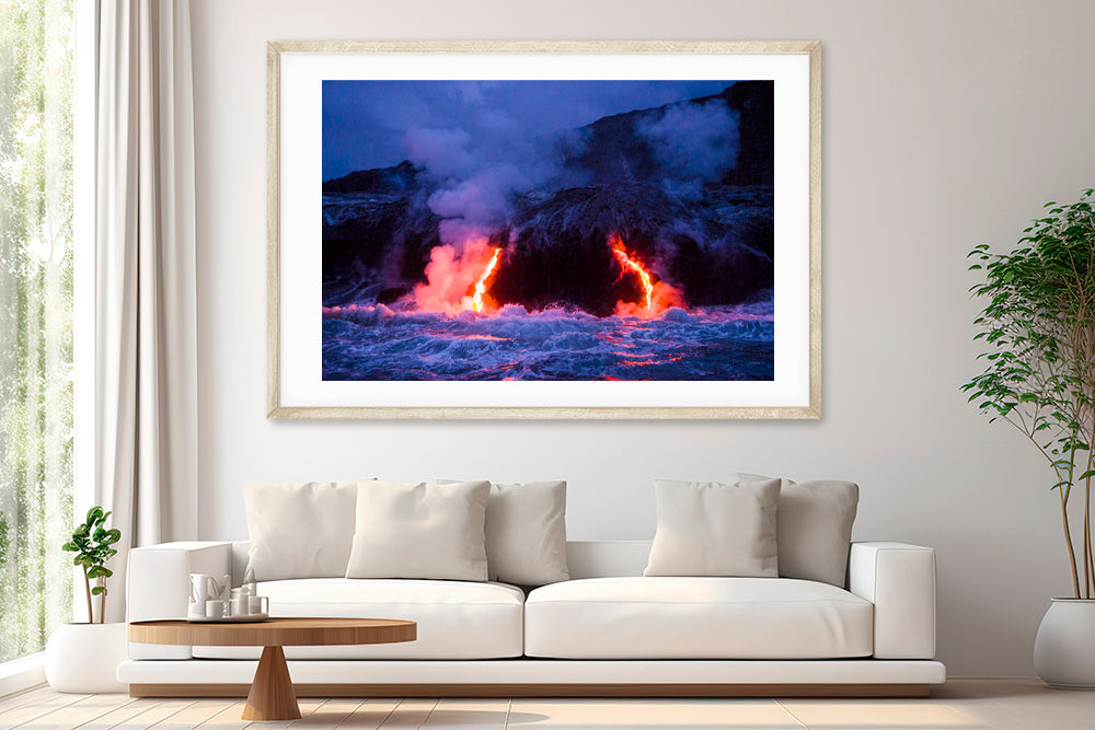 Hawaii lava volcano photography living room